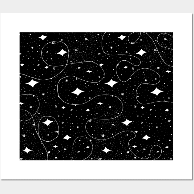 Minimalist Stars and Galaxies In Space Wall Art by FanciiFrog